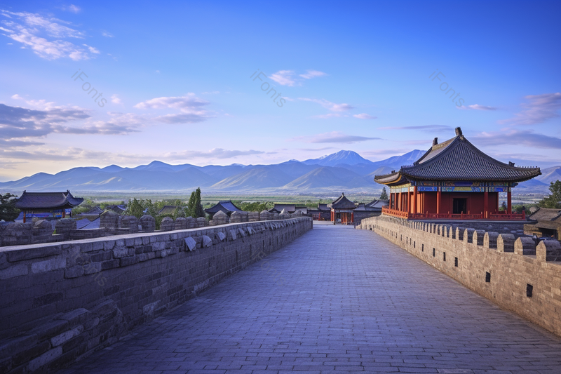 著名的风景区古城清晰的摄影图高清的图片蓝天白云天空远山石块地面,高清,摄影图,摄影图片,图片大全,摄影图免费下载